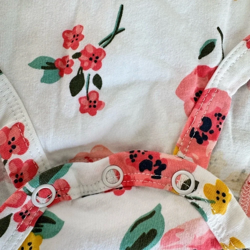 Carter’s Baby Girl Floral Long-Sleeve Ruffle Bodysuit Spring - Size 24 Months